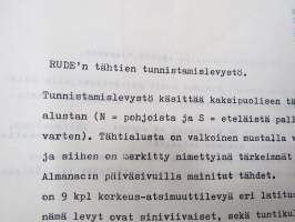 Rude´n tähtien tunnistamislevystö (Rude &amp; Colins - Similux) käyttöohjeineen sekä suomeksi että englanniksi -Rude starfinder &amp; identifier