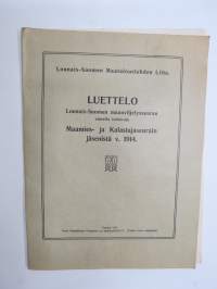 Luettelo Lounais-Suomen maanviljelysseuran alueella toimivain Maamies- ja Kalastajaseurain jäsenistä v. 1914