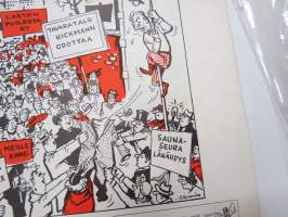 Joulukärpänen 1955 -huumoria ja pilakuvia vuoden tapahtumista, tunnettuja kuvittajia -humour publication