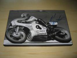 Giacomo Agostini, TT, MotoGP, canvastaulu, koko 20 cm x 30 cm. Tehty 50 numeroitua kappaletta. Hieno esim. lahjaksi.