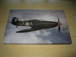 Hurricane, RAF, hävittäjä, WWII, 2. maailmansota, Iso-Britannia, canvastaulu, koko 20 cm x 30 cm. Tehty 50 numeroitua kappaletta. Hieno esim. lahjaksi.