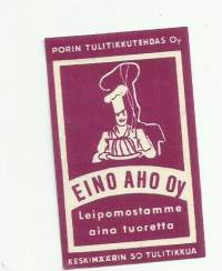 Eino Aho Oy - tulitikkuetiketti