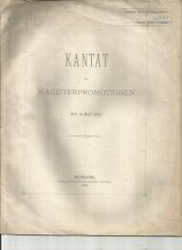 Kantat Magisterpromotionen den 31 maj 1882   10 sivua suomeksi ja ruotsiksi