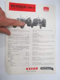 Nuffield Universal DM 4 dieseltraktor, dieseltraktori -myyntiesite, ruotsinkielinen / tractor sales brochure, in swedish