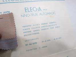 Lahden Paita Oy / Elega Nino-Trux Automagic, Amiral Pamir, Teijo, Inari, Tommy paitakuosien kangaspalamallit pakkaus- ja hintatietoineen