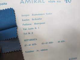 Lahden Paita Oy / Elega Nino-Trux Automagic, Amiral Pamir, Teijo, Inari, Tommy paitakuosien kangaspalamallit pakkaus- ja hintatietoineen