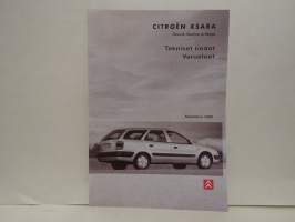 Citroën Xsara Coupe, Berline ja Break - Tekniset tiedot / varusteet