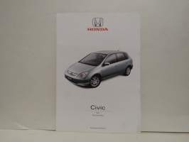 Honda Civic - värit ja tekniset tiedot - esite