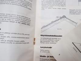 Minerit särmä- ja paanukattolevyt -esittelee tuotteen, käyttökohteet, tekniset ominaisuudet, työtavat, työkalut ja tarvikkeet -myyntiesite -brochure
