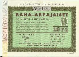 Raha-arpa 1974 / 9 arpa