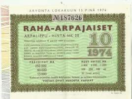 Raha-arpa 1974 / 10 arpa