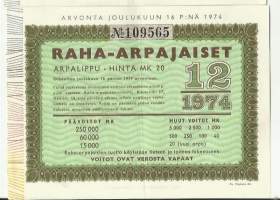 Raha-arpa 1974 / 12 arpa