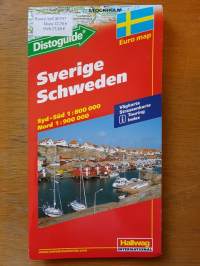 Sverige Vägkarta. Hallwag international. Edition 2009-2011. Distoguide®