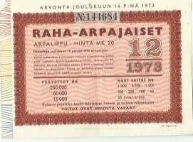 Raha-arpa 1973 / 12 arpa