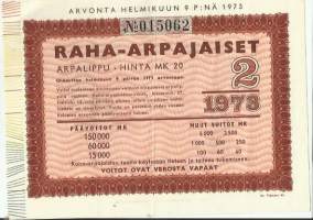 Raha-arpa 1973 / 2 arpa