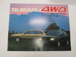 Subaru 1983 Etu- / nelivetoinen henkilöauto 2-ov. Combi-Coupé, 4-ov. Sedan, 4-ov. Farmari -myyntiesite / sales brochure