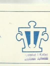 Kristiinankaupungin Apteekki  - apteekkisignatuuri reseptiliuska  blanko