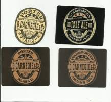 D Carnegie &amp; Co  olutetikettejä 4 kpl   erä  olutetiketti