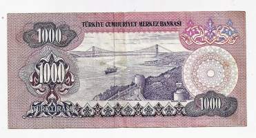 Turkki  1000 Lira 1970  seteli