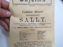 Sally -elokuvan (mykkäfilmi) käsiohjelma 1925, pääosissa Colleen Moore, Lloyd Hughes, Leon Errol, Dan Mason, Eva Novak -movie program