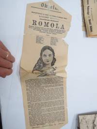Romola -elokuvan (mykkäfilmi) käsiohjelma 1925, pääosissa Liliian &amp; Dorothy Gish, Ronald Colman, Bonaventura Ibanez, Charles Lane, Frank Puglia -movie program