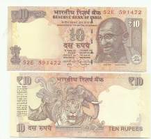 Intia 10 Rupees  2013  seteli  Gandhi