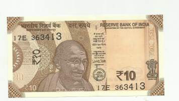Intia 10 Rupees  2017  seteli  Gandhi