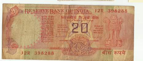 Intia 20 Rupees   1978-89 seteli  Gandhi