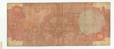 Intia 20 Rupees   1978-89 seteli  Gandhi