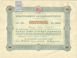 Salonsaaren Saha Oy, Asikkala 1927