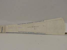 Huittisten apteekki Lauttakylä 21.1.59