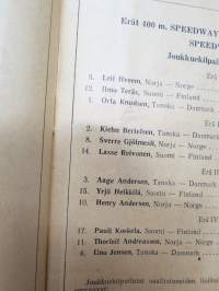 Moottoripyöräilijäin pohjoismaiset Ratamestaruuskilpailut Turun Hippoksella 23-24.9.1950 -käsiohjelma / program booklet
