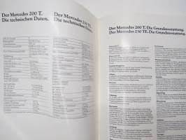 Mercedes-Benz 240 TD, 300 TD, 300 TD Turbo-Diesel, 200 T, 230 TE, 250 T, 280 TE 1981 -myyntiesite / sales brochure