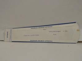 Rauman kolmas apteekki 3.3.62