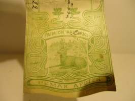 Paimion Apteekki Paimio Pemar Apotek   - resepti signatuuri  1922