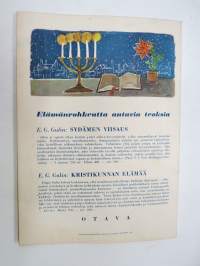 Kirkkokansan Joulu 1952 -joulujulkaisu - kansikuvitus Martta Wendelin -christmas publication
