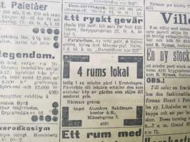 Hufvudstadsbladet, torsdagen den 6. Mars 1919 - 6.3.1925, bland annat; Invigningen av Helsingfors nya stationhus (Rautatieaseman uuden päärakennuksen vihkiäiset)