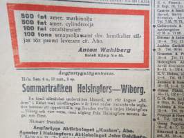 Hufvudstadsbladet, torsdagen den 6. Mars 1919 - 6.3.1925, bland annat; Invigningen av Helsingfors nya stationhus (Rautatieaseman uuden päärakennuksen vihkiäiset)