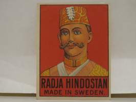 Radja Hindostan tulitikkuetiketti