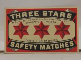 Three stars tulitikkuetiketti
