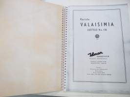 Idman koristevalaisimia - koristevalaisinluettelo nr 136 luettelo, julkaistu loppuvuodesta 1953 - KOPIO - COPY - Idman lamp catalog 1953 facsimile.