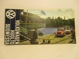 Volkswagen huolto Suomessa - Volkswagen Service in Finland -tie- ja taajamakartta vuodelta 1969