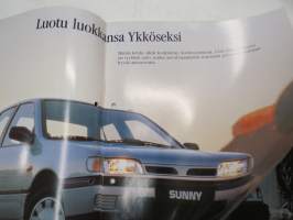 Nissan Sunny 1991 -myyntiesite / sales brochure
