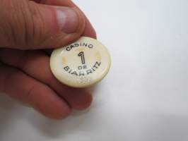 Casino de Biarritz, 1, nr 0539 -kasinon peliraha / casino token