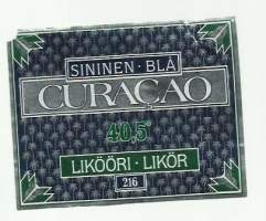 Curacao likööri Alko  nr 216 - viinaetiketti