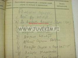 Lekzionnaja kniska v Permskij Universitet / Vitali Pavloviza Bendinovs 1917 -Permin Yliopiston opintokirja