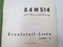 Deutz A4M514 mit Wasserkühlung Ersatzteil-Liste Z 0173-4 -varaosaluettelo