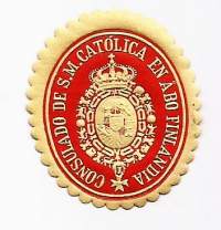 Consulado de S M Catolica en Åbo Finlandia paperisinetti -  sinetti