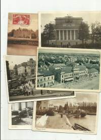 6 kpl erä  vanhoja kulkeneita ulkomaisia postikortteja paikkakuntapostikortti kulkematon