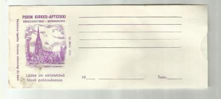 Porin Kirkko -  Apteekki  - resepti signatuuri reseptipussi blanko